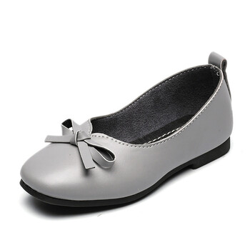 2018春季新款1-3岁蝴蝶结儿童公主鞋小孩子学生单鞋软底舞蹈鞋 灰色