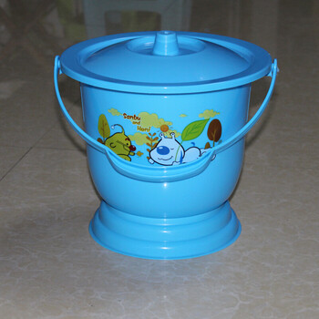 痰盂尿桶坐便器加厚加高带盖特大号夜壶手提式女家用 加大加厚 蓝色