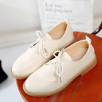 2018春秋新款英伦风低跟板鞋复古帆布鞋小皮鞋女百搭女鞋平底单鞋
