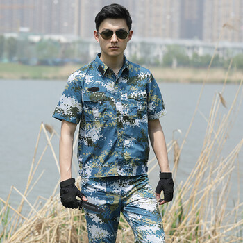l德亚夏季军训服短袖迷彩服套装武警作训服男军装户