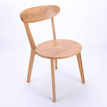 北欧现代纯实木餐椅简约日式原木白橡木椅子小户型餐厅家具 原木色