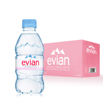 依云（evian） Evian依云天然矿泉水法国原装进口会议招待饮用水弱碱水 330ml*24瓶/箱