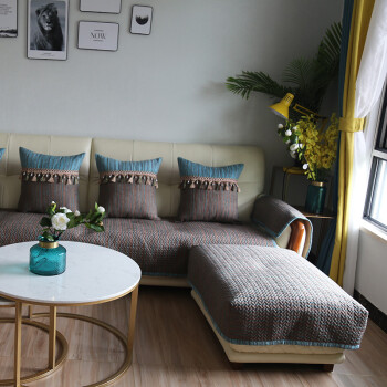 简约现代沙发垫沙发套沙发罩四季通用布艺防滑沙发靠背巾定做 咖啡色