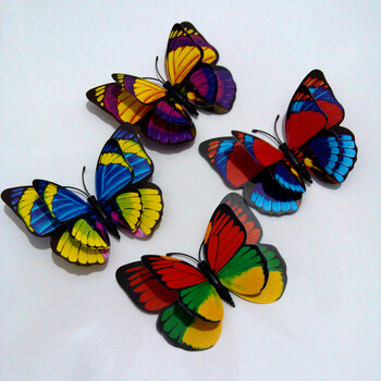 饰班10只3d立体蝴蝶墙贴画家装创意冰箱贴墙壁贴纸铁艺装饰品窗帘墙