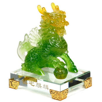 麒麟摆件麒麟一对家居装饰礼品公司家居工艺品 特小号绿色麒麟(母)