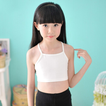儿童舞蹈肉色隐形打底衣吊带发育小背心半截内衣短款上衣体操服白