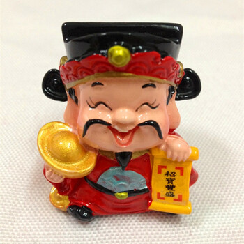 5cm小财神公仔卡通财神爷摆件五路财神爷元宝小摆件 文财神