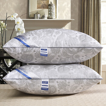 枕头枕芯一对单人学生真空酒店可水洗记忆枕心 银色48*74中枕一对(送