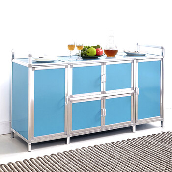 橱柜简易组装经济型厨房灶台柜阳台收纳柜多功能 左三角柜121*42*157