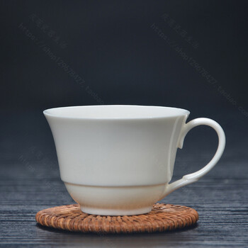 陶瓷茶杯功夫茶具白瓷带柄小水杯有耳单杯花茶杯明星茶杯90ml 图片价格品牌报价 京东
