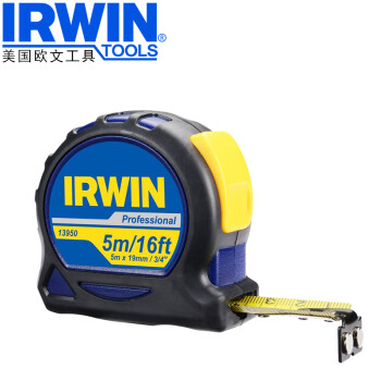 IRWIN 美国欧文 公英制钢卷尺 双面测量卷尺(带强磁)工业手动工具 专业型卷尺(爪含强磁) 5m