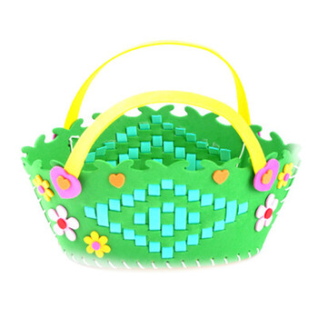 复活节手工编织手提篮子儿童diy制作材料包缝制粘贴幼儿园eva玩具