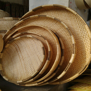 柳条匾平条匾柳编家用养蚕匾收纳扁针线扁杂货扁环保型手工 直径60cm