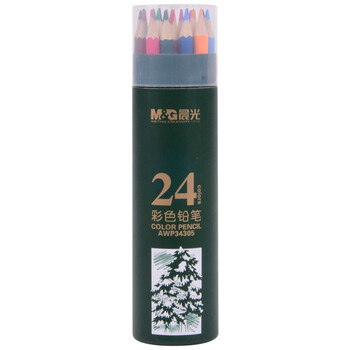 
                                        
                                                            晨光(M&G)文具24色木质彩铅 儿童绘画彩色铅笔 学生画笔填色笔套装 24支/筒AWP34305                