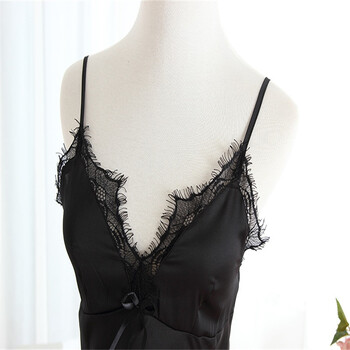 久慕雅黛 情趣内衣 蕾丝仿真丝睡裙女士性感丝绸睡衣情趣镂空诱惑真丝