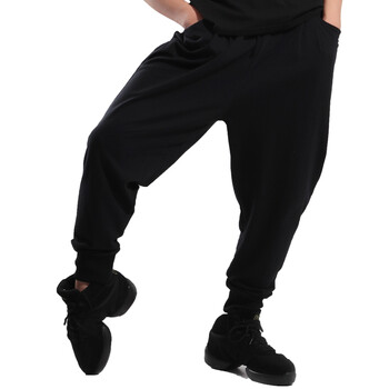 柏屋 男士练功长裤 舞蹈收腿裤运动休闲长裤 黑色 185