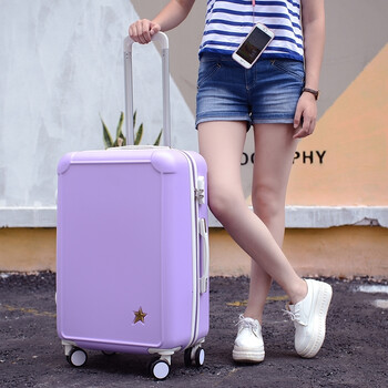 箱女可爱韩版大学生皮箱小清新20寸个性密码箱 紫色 26寸品质保障终身