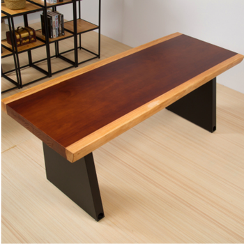 北欧实木会议桌椅组合 洽谈桌长桌简约现代铁艺餐桌 长方形接待桌 单