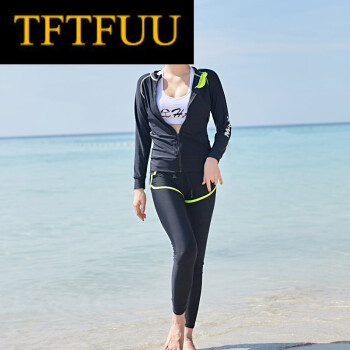 tftfuu潜水服女分体情侣套装冲浪防晒速干长袖泳衣女浮潜服男水母衣