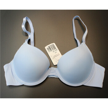 2件 文胸简约性感定型性感舒适文胸女式内衣纯色中模胸罩 浅蓝色 80b