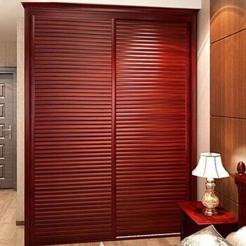 衣柜木制推拉门移门板式卧室定制简约定做简易百叶壁橱日式储物柜