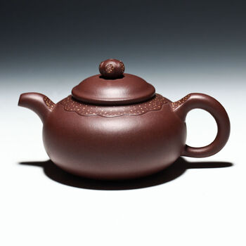新寅陶艺 宜兴紫砂壶 张爱娣作品【混砂扁壶】