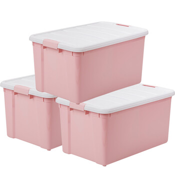 爱丽思iris收纳箱储物箱整理箱csb60l白粉3只装