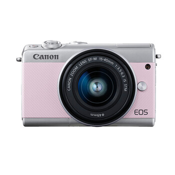 佳能/canon eos m100微单相机/照相机 15-45 粉(新品) 套餐一