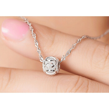 吉梵希925纯银项链锁骨链银珠吊坠银链子送女友饰品七夕情人礼物送女