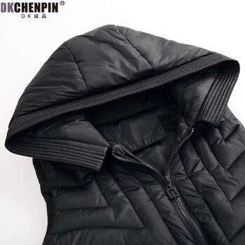 DKCHENPiN2015冬季新款连帽马甲女保暖棉马夹 黑 XL