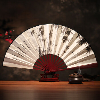 扇子折扇中国风 古典古代夏季折扇男古风扇子复古折叠扇定制定做 白面