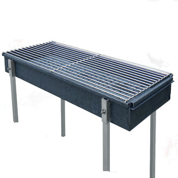 商用木炭加厚加大烧烤鱼炉 烤鱼炉子 烤鱼烧烤架子木炭烤鱼 100*40cm