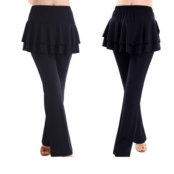 魅扣 场舞服装新款牛奶丝裙裤女拉丁舞裤跳舞裤子长裤秋冬季舞蹈裤