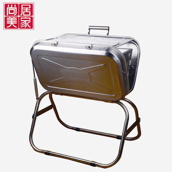 尚居美家钢铁侠烧烤架 户外烧烤  家用便携烧烤炉 木炭折叠烧烤架 便携液压烧烤炉 不锈钢烤针-12根