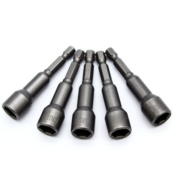 六角柄风批套筒头 电钻电动螺丝刀批头 磁性气动内六角螺母扳手 7mm