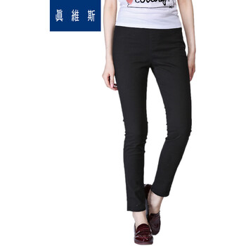 
                                        真维斯弹性休闲裤女装  秋季 弹性舒适时尚贴身休闲长裤JW-54-251501 8010 黑色 M                