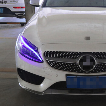奔驰新c级glc级c180l c200l glc260一抹蓝改装w205级200高配日行灯