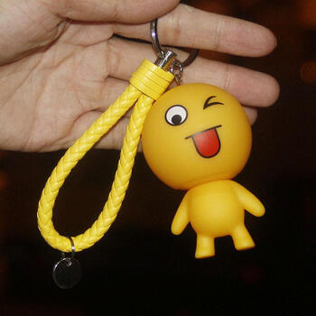 创意qq表情钥匙扣挂件汽车钥匙链个性表情可爱情侣钥匙圈定制logo
