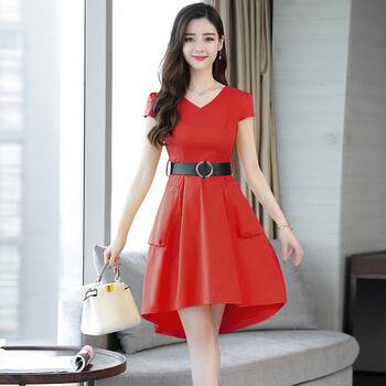 连衣裙青春流行舒适简约时尚都市潮流清纯甜美气质 zjayd8027 红色