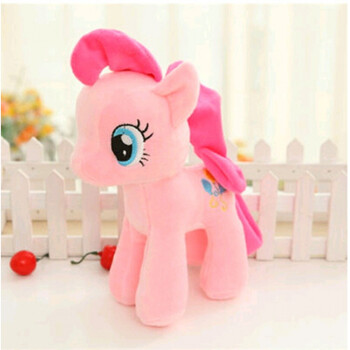 彩虹小马独角兽公仔毛绒玩具娃娃玩偶 女生生日礼物 粉色小马 16厘米