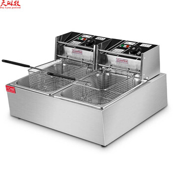 电炸炉炸薯条机 双缸电炸锅 油炸锅商用 油条机薯塔机油炸炉