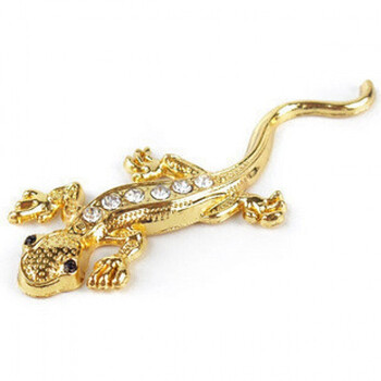 3d立体加厚带钻金属小壁虎车贴车子车外车尾庇护饰品 车饰气 金色壁虎