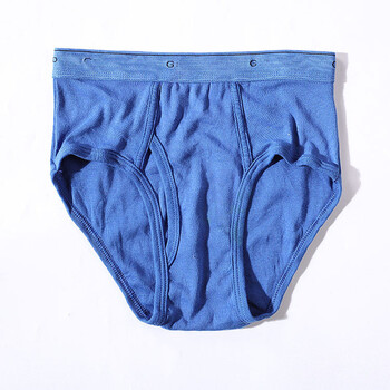 新款超高弹力纯色内裤男纯棉舒适透气三角裤简约中腰短裤衩裤头 蓝色