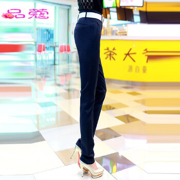 品蔻2016新款 韩版小脚休闲裤女 修身西裤小脚铅笔裤女 春990 深蓝色 L
