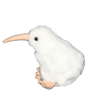 几维鸟公仔 毛绒玩具 仿真kiwi鸟新西兰鹬鸵奇异鸟奇威鸟礼物 白色