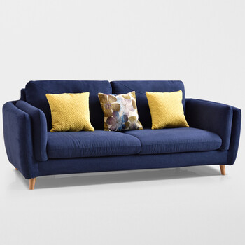寝趣家具 北欧沙发小户型客厅转角组合沙发 藏蓝色 双人位