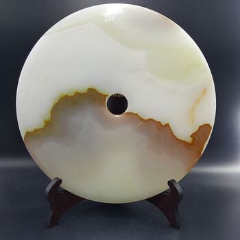 平安扣摆件天然仿玉石怀古玉器送礼 礼物 玉璧 家居玄关装饰摆件 c12