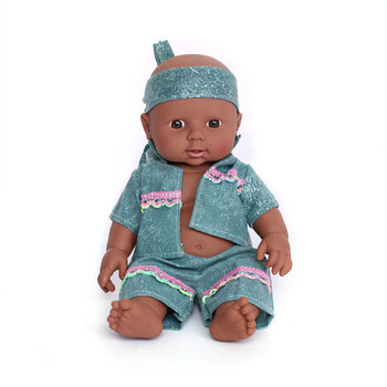 儿童仿真会说话宝宝小婴儿芭比公主洋娃娃女孩公仔水洗玩具软胶 黑色