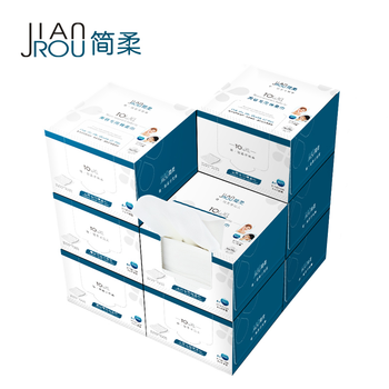 
                                                                                简柔 唐嫣同款 面巾方巾婴儿毛巾/100%纯棉纯洗脸棉巾/擦脸巾 40抽/盒*8盒                