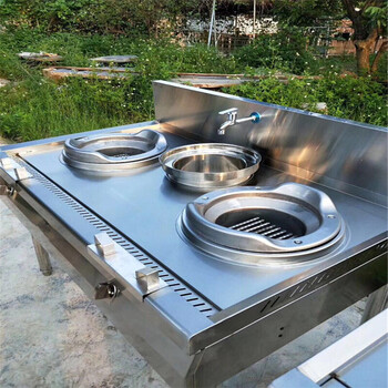 商用节能小炒炉台式单灶液化气燃气灶猛火煤气带风机饭店高速炉灶 双